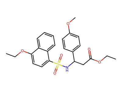 Ethyl 3-(4-ethoxynaphthalene-1-sulfonamido)-3-(4-methoxyphenyl)propanoate structure