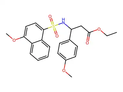 Ethyl 3-(4-methoxynaphthalene-1-sulfonamido)-3-(4-methoxyphenyl)propanoate structure