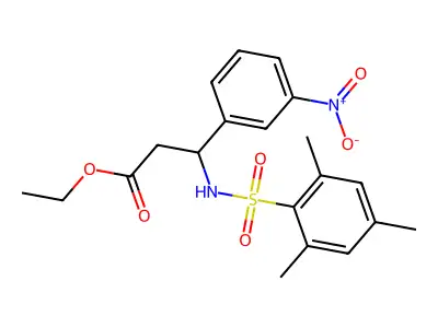 Ethyl 3-(3-nitrophenyl)-3-(2,4,6-trimethylbenzenesulfonamido)propanoate structure