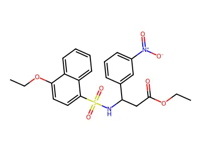 Ethyl 3-(4-ethoxynaphthalene-1-sulfonamido)-3-(3-nitrophenyl)propanoate structure