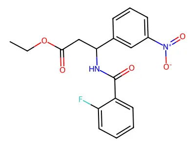 Ethyl 3-[(2-fluorophenyl)formamido]-3-(3-nitrophenyl)propanoate structure