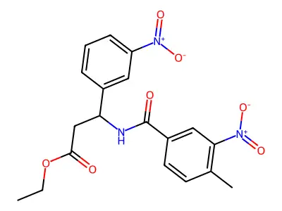 Ethyl 3-[(4-methyl-3-nitrophenyl)formamido]-3-(3-nitrophenyl)propanoate structure