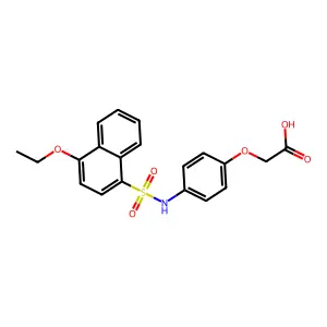 2-(4-{[(4-Ethoxynaphthyl)sulfonyl]amino}phenoxy)acetic acid structure