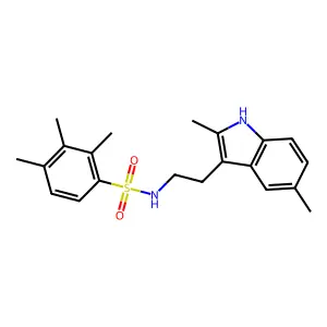 N-[2-(2,5-dimethyl-1H-indol-3-yl)ethyl]-2,3,4-trimethylbenzene-1-sulfonamide structure