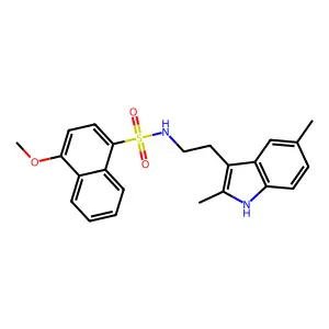 N-[2-(2,5-dimethyl-1H-indol-3-yl)ethyl]-4-methoxynaphthalene-1-sulfonamide structure