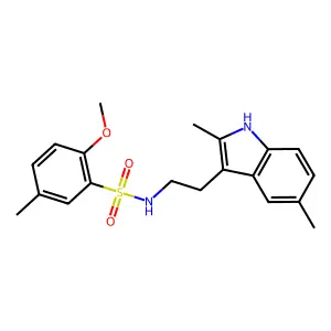 N-[2-(2,5-dimethyl-1H-indol-3-yl)ethyl]-2-methoxy-5-methylbenzenesulfonamide structure