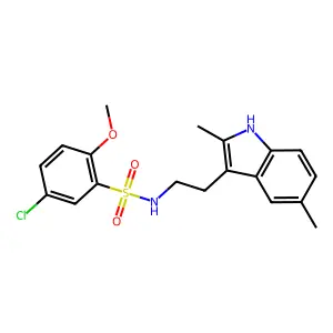 5-chloro-N-[2-(2,5-dimethyl-1H-indol-3-yl)ethyl]-2-methoxybenzene-1-sulfonamide structure
