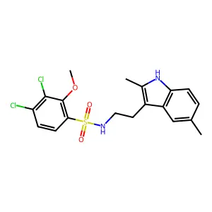 3,4-dichloro-N-[2-(2,5-dimethyl-1H-indol-3-yl)ethyl]-2-methoxybenzene-1-sulfonamide structure