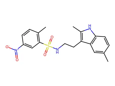 N-[2-(2,5-dimethyl-1H-indol-3-yl)ethyl]-2-methyl-5-nitrobenzene-1-sulfonamide structure