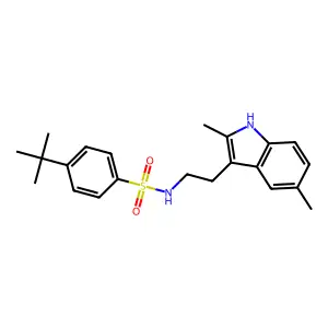 4-tert-butyl-N-[2-(2,5-dimethyl-1H-indol-3-yl)ethyl]benzene-1-sulfonamide structure