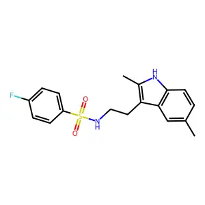 N-[2-(2,5-dimethyl-1H-indol-3-yl)ethyl]-4-fluorobenzenesulfonamide structure