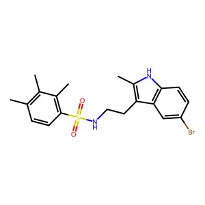 N-[2-(5-bromo-2-methyl-1H-indol-3-yl)ethyl]-2,3,4-trimethylbenzenesulfonamide structure