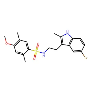 N-[2-(5-bromo-2-methyl-1H-indol-3-yl)ethyl]-4-methoxy-2,5-dimethylbenzenesulfonamide structure