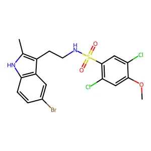 N-[2-(5-bromo-2-methyl-1H-indol-3-yl)ethyl]-2,5-dichloro-4-methoxybenzenesulfonamide structure