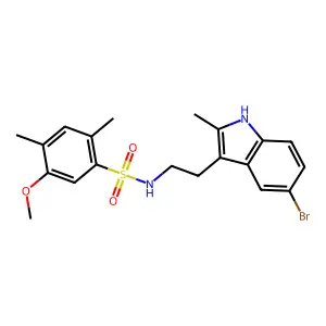 N-[2-(5-bromo-2-methyl-1H-indol-3-yl)ethyl]-5-methoxy-2,4-dimethylbenzenesulfonamide structure