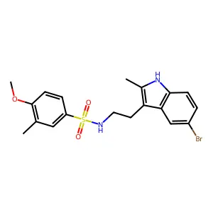 N-[2-(5-bromo-2-methyl-1H-indol-3-yl)ethyl]-4-methoxy-3-methylbenzenesulfonamide structure