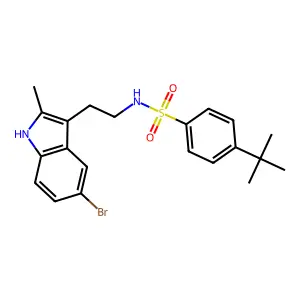 N-[2-(5-bromo-2-methyl-1H-indol-3-yl)ethyl]-4-tert-butylbenzenesulfonamide structure