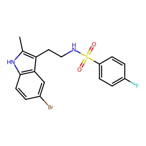 N-[2-(5-bromo-2-methyl-1H-indol-3-yl)ethyl]-4-fluorobenzenesulfonamide structure