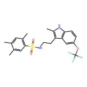 2,4,5-trimethyl-N-{2-[2-methyl-5-(trifluoromethoxy)-1H-indol-3-yl]ethyl}benzenesulfonamide structure