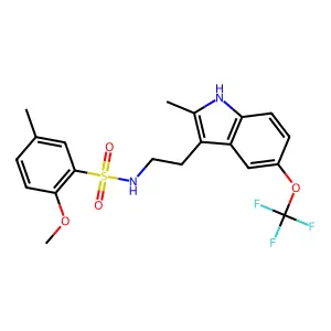 2-methoxy-5-methyl-N-{2-[2-methyl-5-(trifluoromethoxy)-1H-indol-3-yl]ethyl}benzenesulfonamide structure