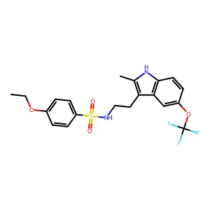 4-ethoxy-N-{2-[2-methyl-5-(trifluoromethoxy)-1H-indol-3-yl]ethyl}benzenesulfonamide structure