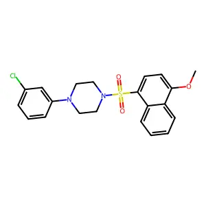 4-(3-Chlorophenyl)-1-[(4-methoxynaphthyl)sulfonyl]piperazine structure