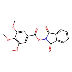 3,4,5-Trimethoxybenzoic acid 1,3-dioxo-1,3-dihydroisoindol-2-yl ester structure