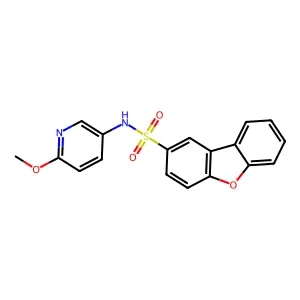 N-(6-methoxypyridin-3-yl)dibenzofuran-2-sulfonamide structure