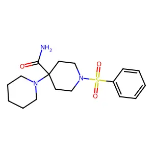 1-(Benzenesulfonyl)-4-piperidin-1-ylpiperidine-4-carboxamide structure