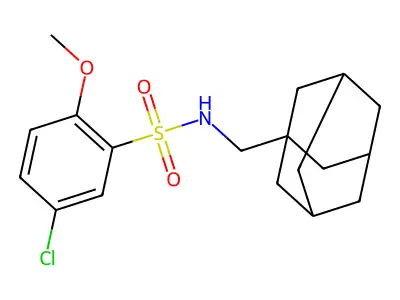 Benzenesulfonamide, N-(adamantan-1-yl)methyl-5-chloro-2-methoxy- structure