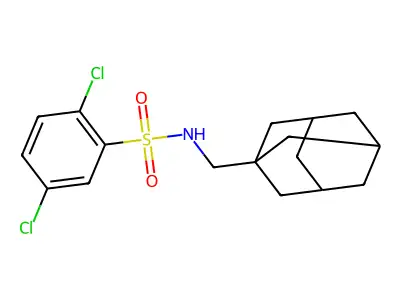 N-(1-adamantylmethyl)-2,5-dichlorobenzenesulfonamide structure