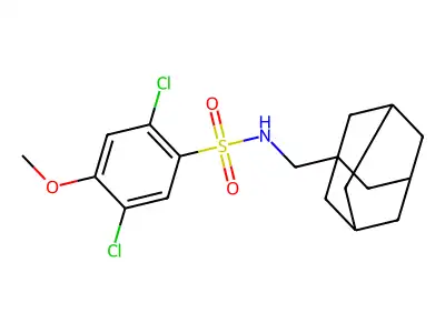 N-[(adamantan-1-yl)methyl]-2,5-dichloro-4-methoxybenzene-1-sulfonamide structure