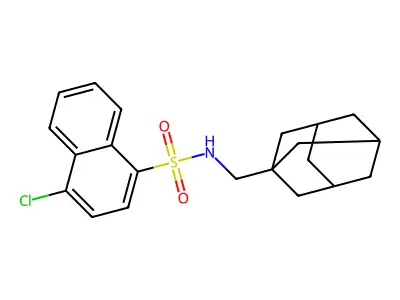 N-[(adamantan-1-yl)methyl]-4-chloronaphthalene-1-sulfonamide structure