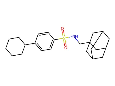 N-[(adamantan-1-yl)methyl]-4-cyclohexylbenzene-1-sulfonamide structure