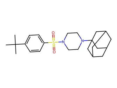 4-Adamantanyl-1-{[4-(tert-butyl)phenyl]sulfonyl}piperazine structure