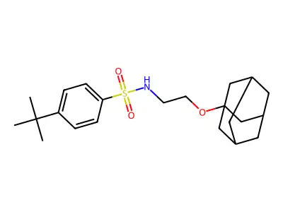 N-[2-(adamantan-1-yloxy)ethyl]-4-tert-butylbenzene-1-sulfonamide structure