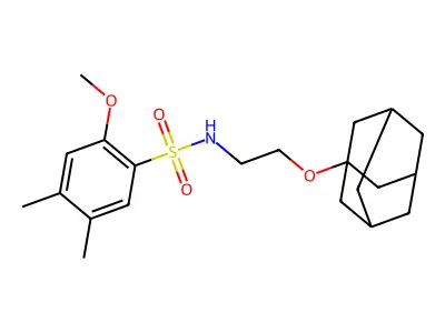N-[2-(1-adamantyloxy)ethyl]-2-methoxy-4,5-dimethylbenzenesulfonamide structure