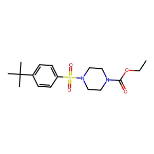 Piperazine-1-carboxylic acid, 4-(4-tert-butylbenzenesulfonyl)-, ethyl ester structure