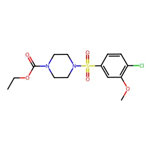 Ethyl 4-[(4-chloro-3-methoxyphenyl)sulfonyl]piperazine-1-carboxylate structure