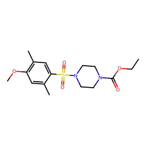 Piperazine-1-carboxylic acid, 4-(4-methoxy-2,5-dimethylbenzenesulfonyl)-, ethyl ester structure