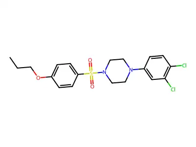 1-(3,4-Dichlorophenyl)-4-(4-propoxybenzenesulfonyl)piperazine structure