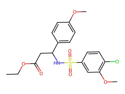 Ethyl 3-(4-chloro-3-methoxybenzenesulfonamido)-3-(4-methoxyphenyl)propanoate structure