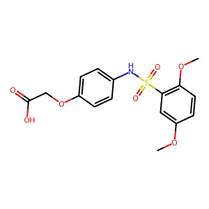 (4-{[(2,5-Dimethoxyphenyl)sulfonyl]amino}phenoxy)acetic acid structure