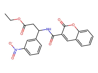 ethyl 3-(3-nitrophenyl)-3-{[(2-oxo-2H-chromen-3-yl)carbonyl]amino}propanoate structure