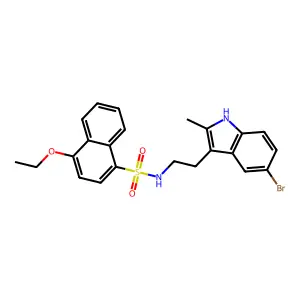 N-[2-(5-bromo-2-methyl-1H-indol-3-yl)ethyl]-4-ethoxynaphthalene-1-sulfonamide structure