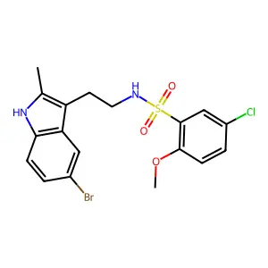 N-[2-(5-bromo-2-methyl-1H-indol-3-yl)ethyl]-5-chloro-2-methoxybenzenesulfonamide structure