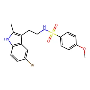N-[2-(5-bromo-2-methyl-1H-indol-3-yl)ethyl]-4-methoxybenzenesulfonamide structure
