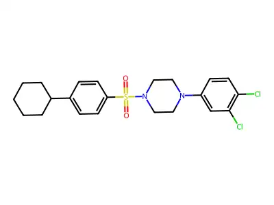 1-[(4-Cyclohexylphenyl)sulfonyl]-4-(3,4-dichlorophenyl)piperazine structure