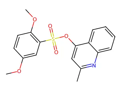 2-Methyl-4-quinolinyl 2,5-dimethoxybenzenesulfonate structure