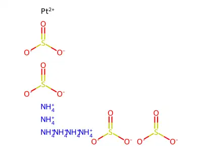 Sulfurous acid, ammonium platinum(2+) salt (4:6:1) structure